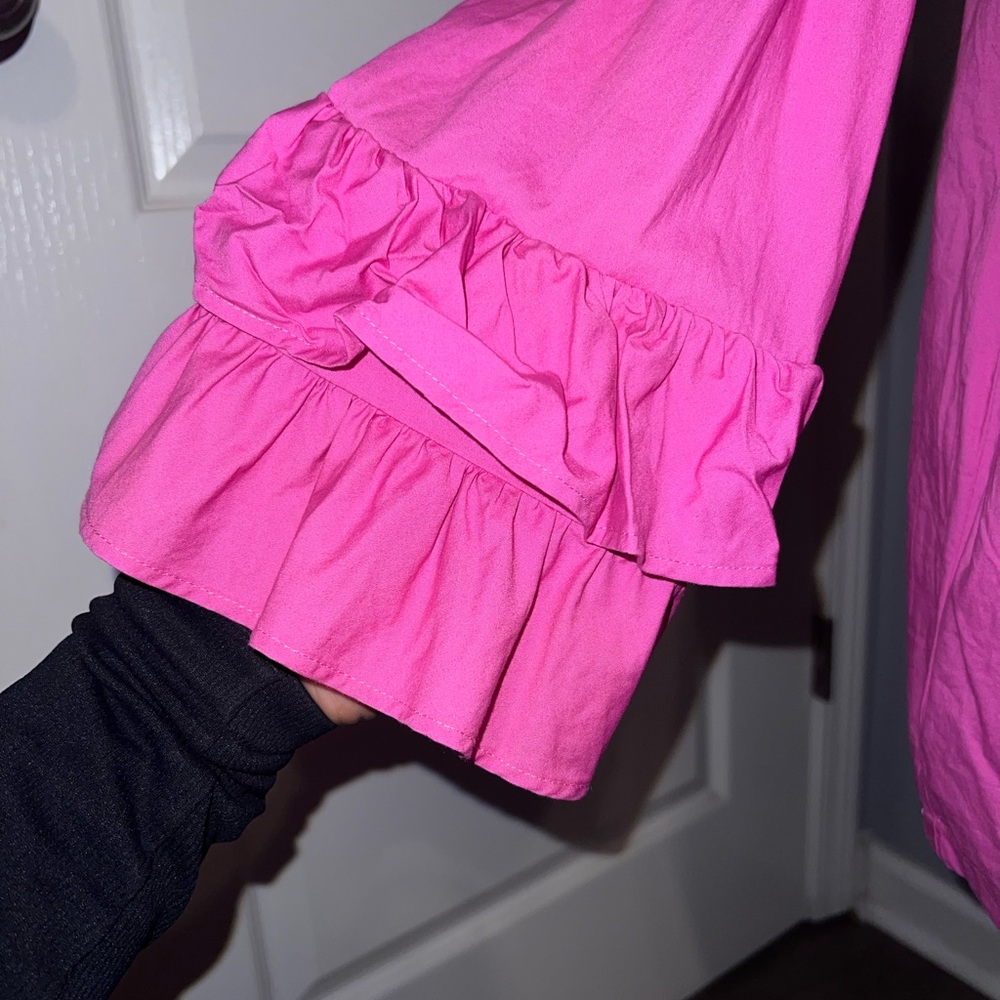 J. Crew Fuchsia Ruffle-Sleeve Blouse - Picture 3 of 6